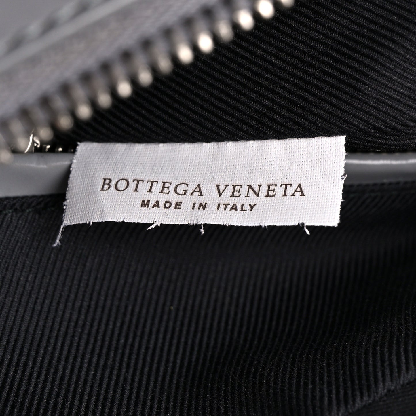 Shiny Calfskin Intrecciato Frame Briefcase Concrete