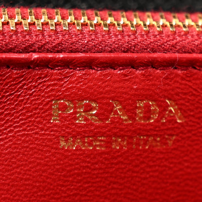 Prada Saffiano Lux Monochrome Chain Wallet Black 7 of 13