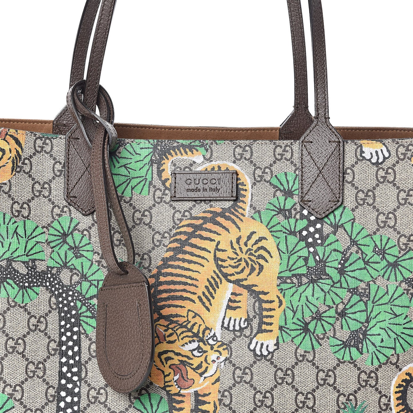 GG Supreme Monogram Bengal Medium Shopping Tote Beige Yard