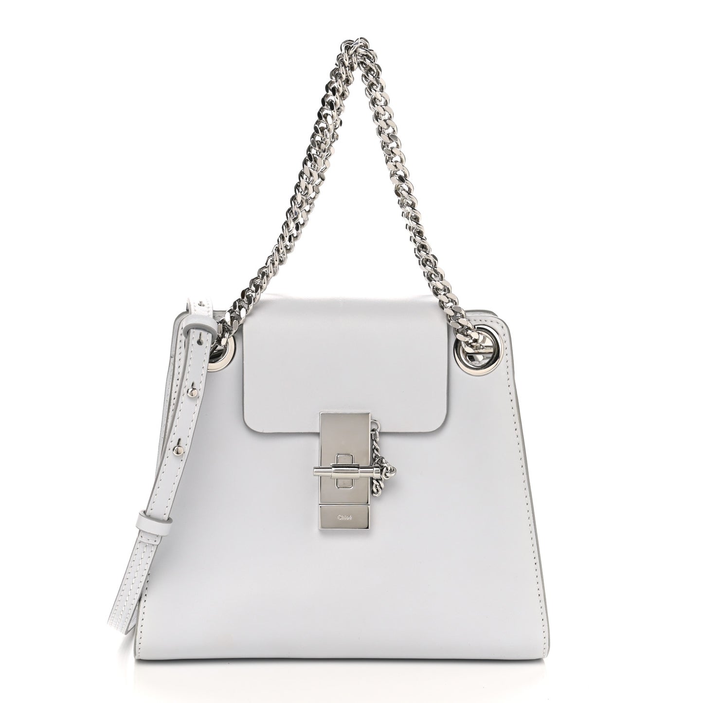 Shiny Calfskin Mini Annie Shoulder Bag Airy Grey