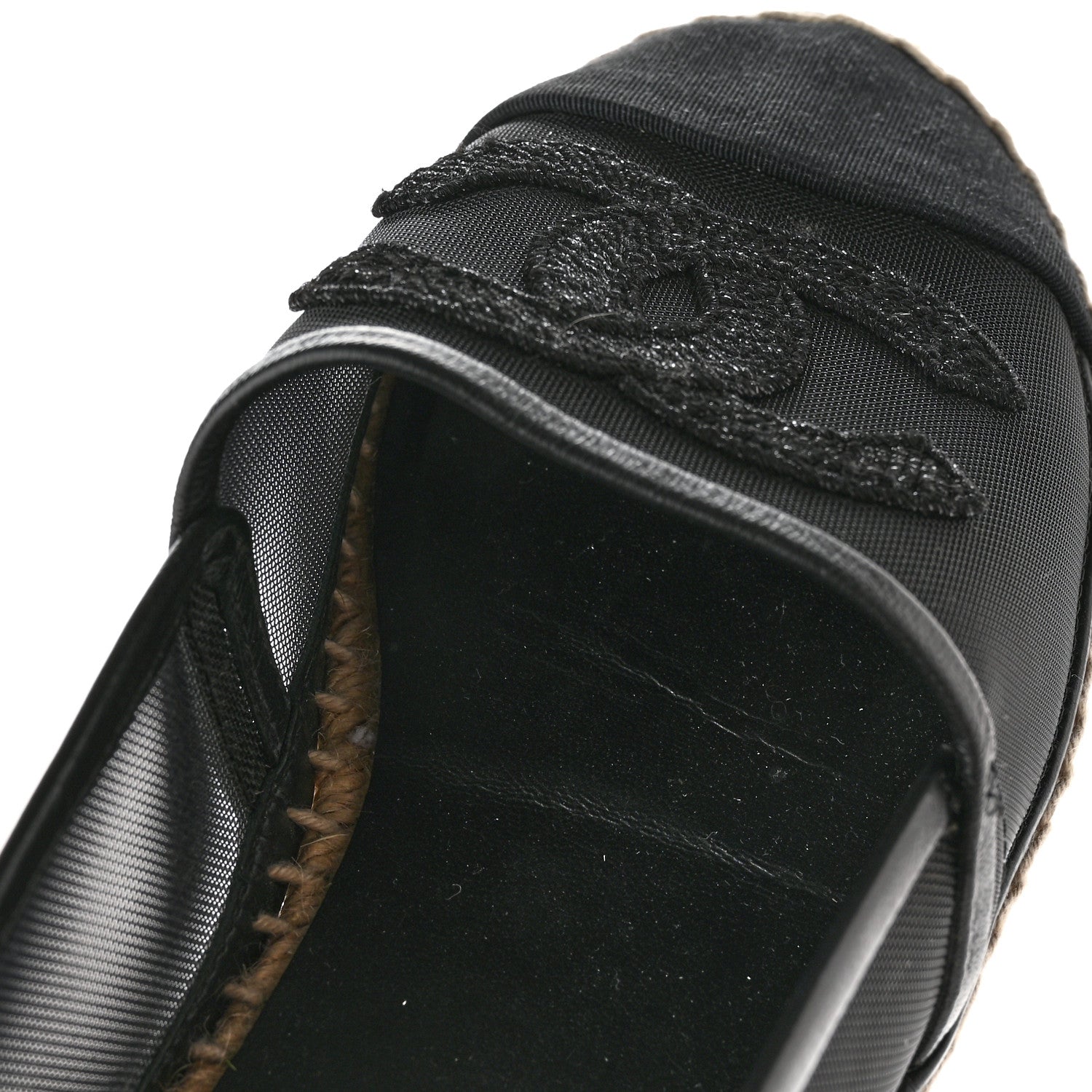 Chanel Mesh Grosgrain CC Espadrilles 37 Black 12 of 13