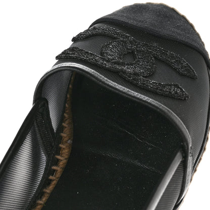 Chanel Mesh Grosgrain CC Espadrilles 37 Black 12 of 13