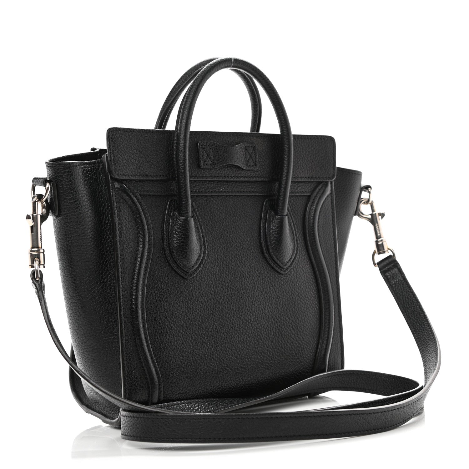 Celine Drummed Calfskin Nano Luggage Black 3 of 18