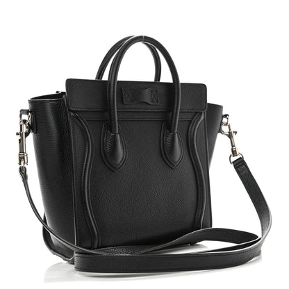 Celine Drummed Calfskin Nano Luggage Black 3 of 18