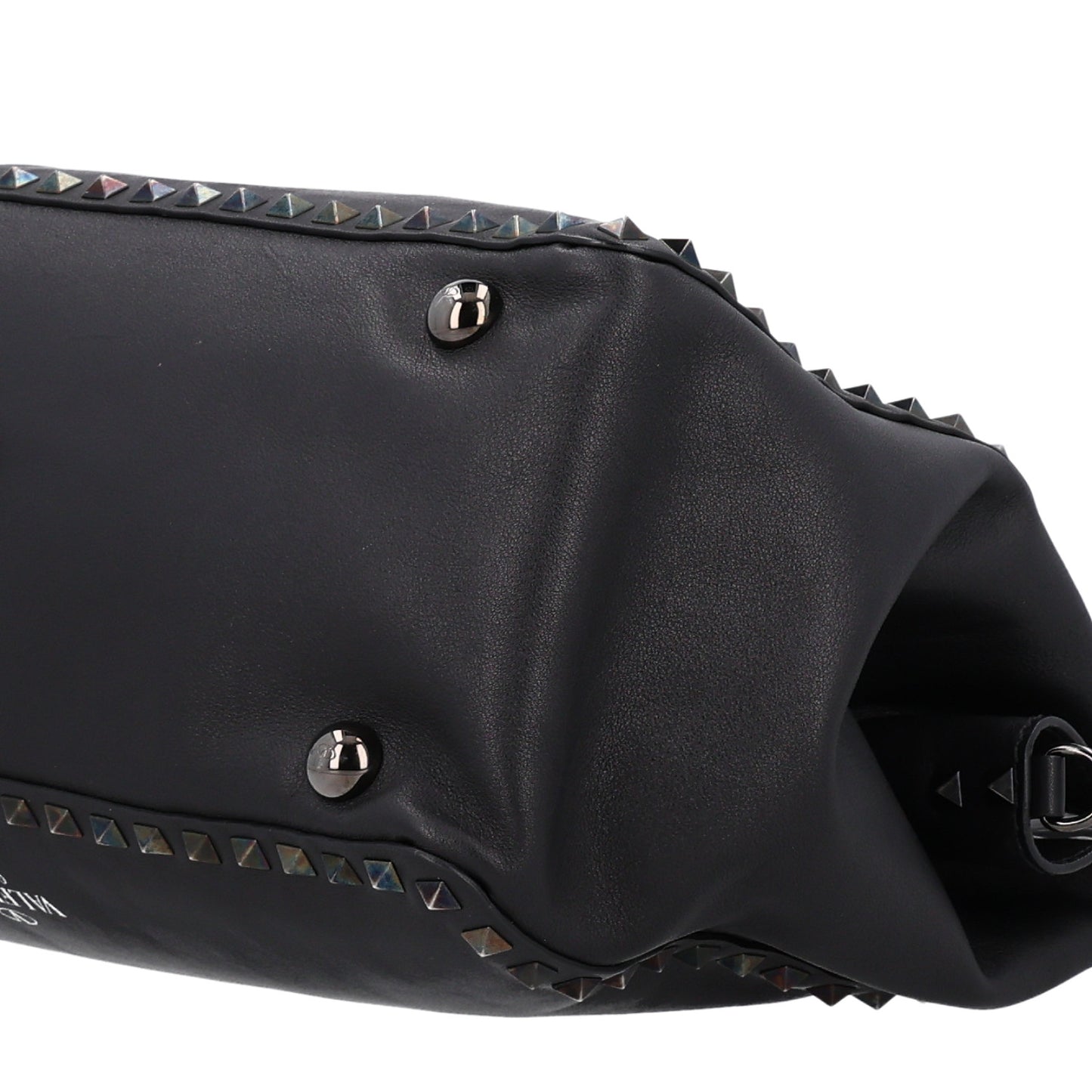 Vitello Medium Rockstud Tote Black
