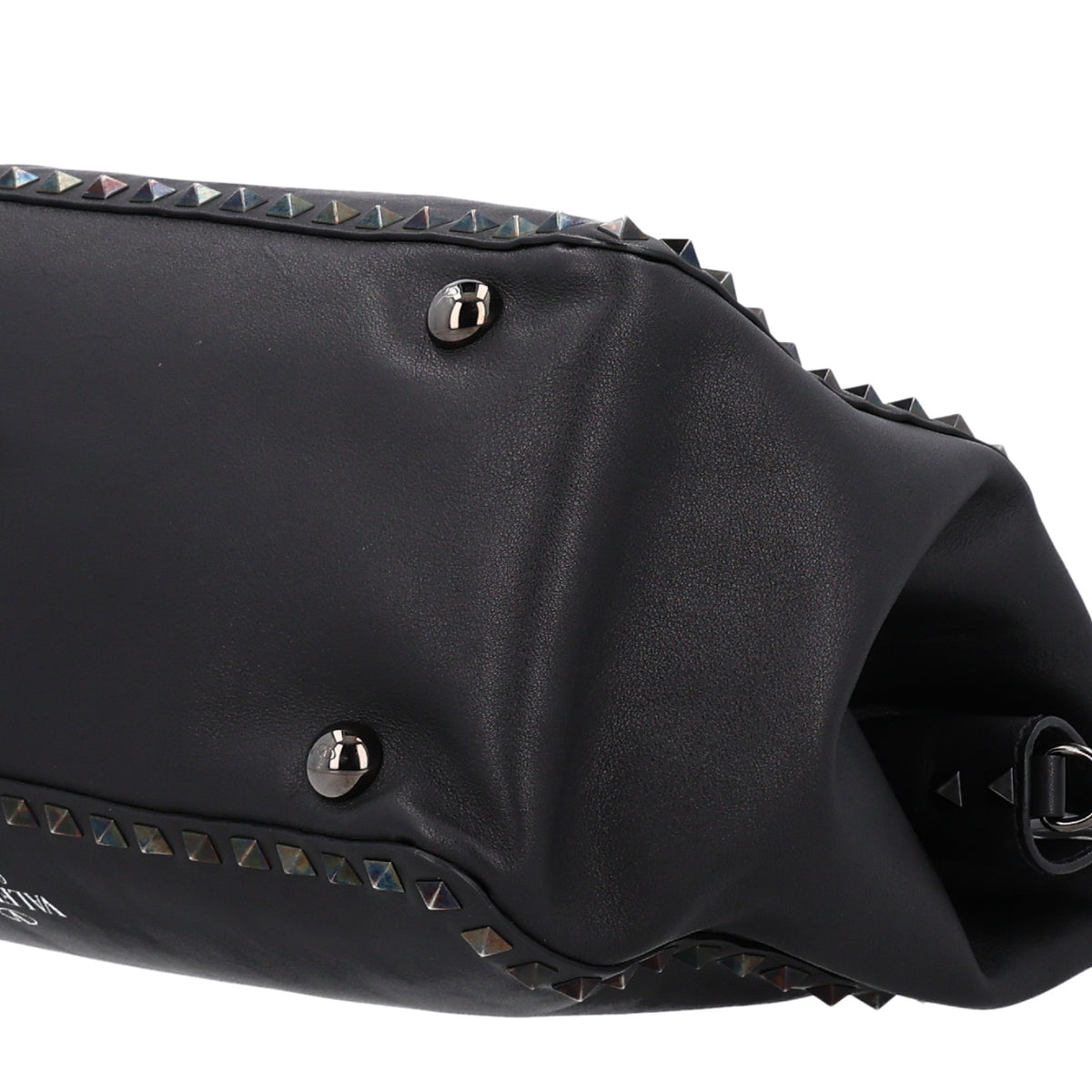 Valentino Garavani Vitello Medium Rockstud Tote Black 9 of 9