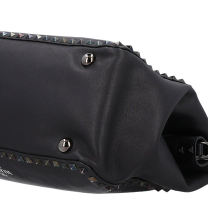 Valentino Garavani Vitello Medium Rockstud Tote Black 9 of 9