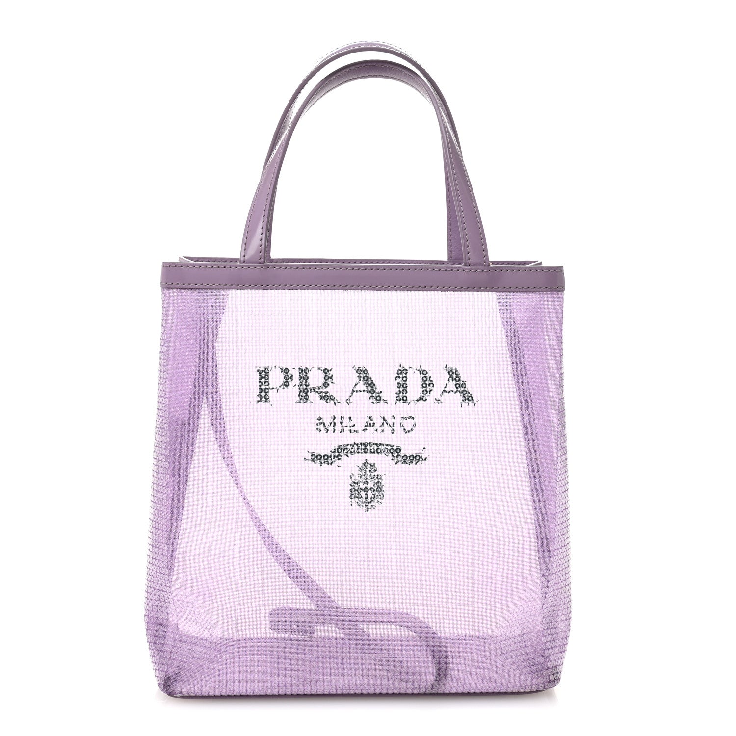 Prada Sequin Mesh Small Tote Bag Lilium 1 of 11