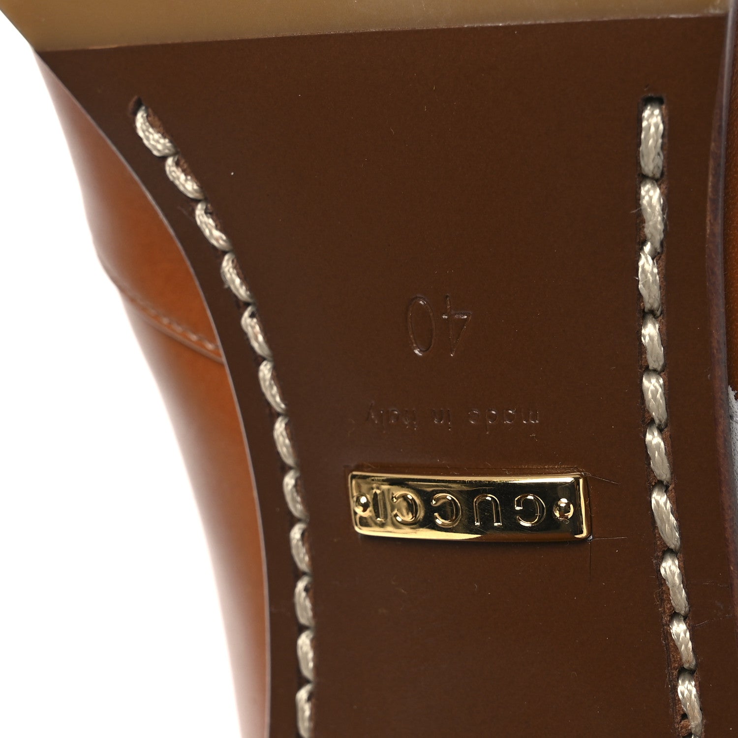Gucci X ADIDAS Calfskin Elizabeth Knee Boots 40 Royal Cognac Great
