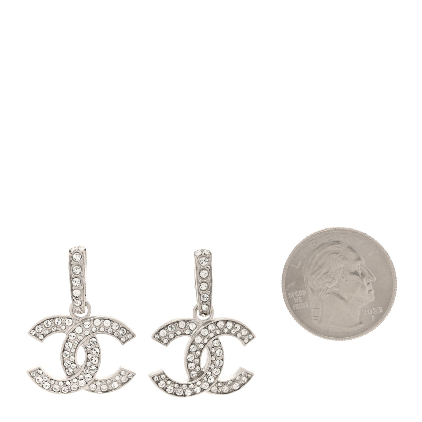 Crystal Palais Garnier CC Drop Earrings Silver