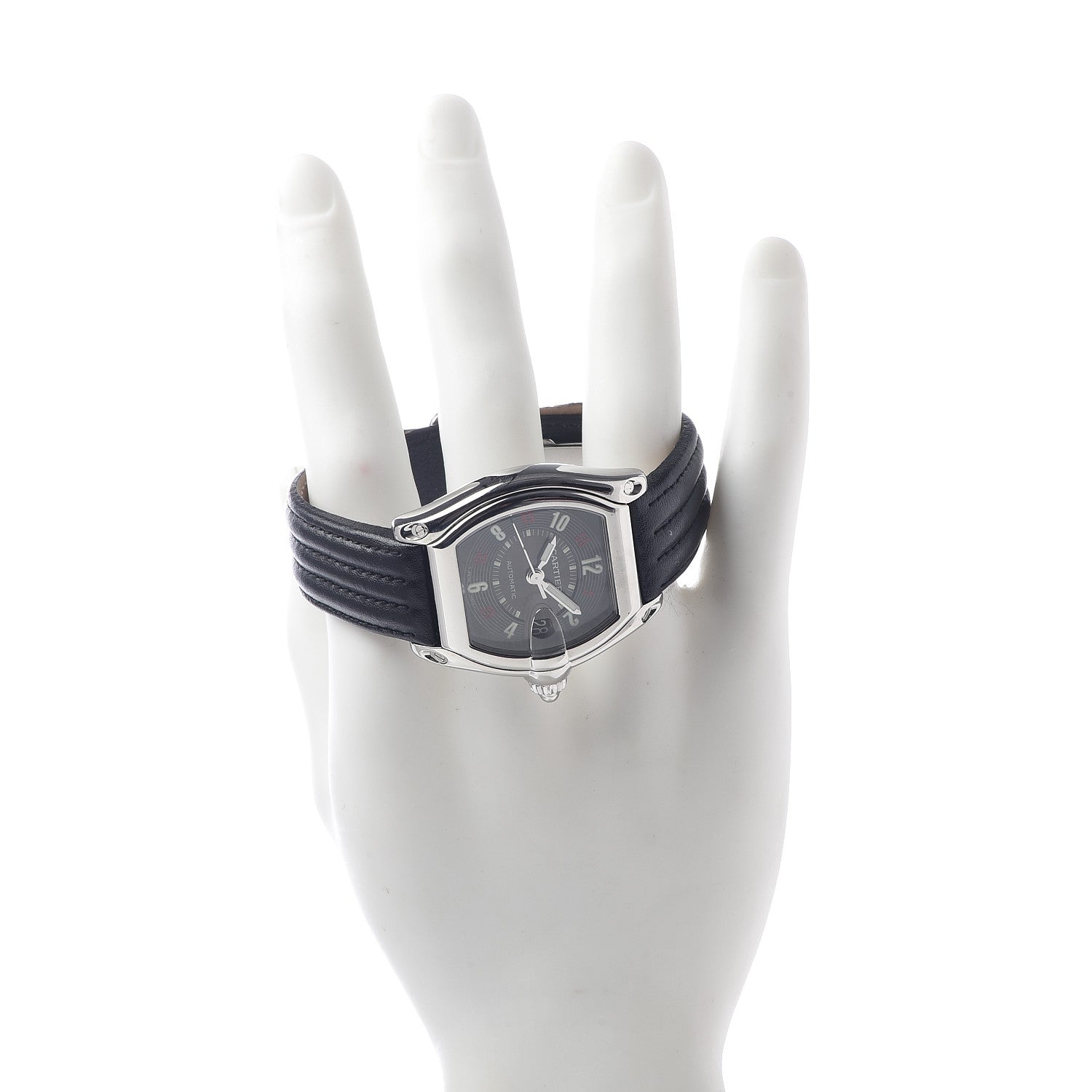 Cartier Stainless Steel Calfskin 37mm Las Vegas Roadster Automatic Watch Black 2 of 6