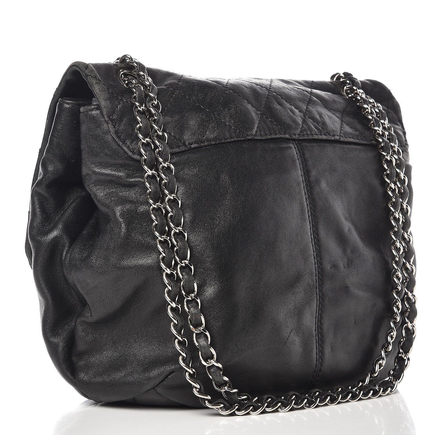 Chanel Shiny Lambskin Quilted Medium Trianon Messenger Flap Black 4 of 16