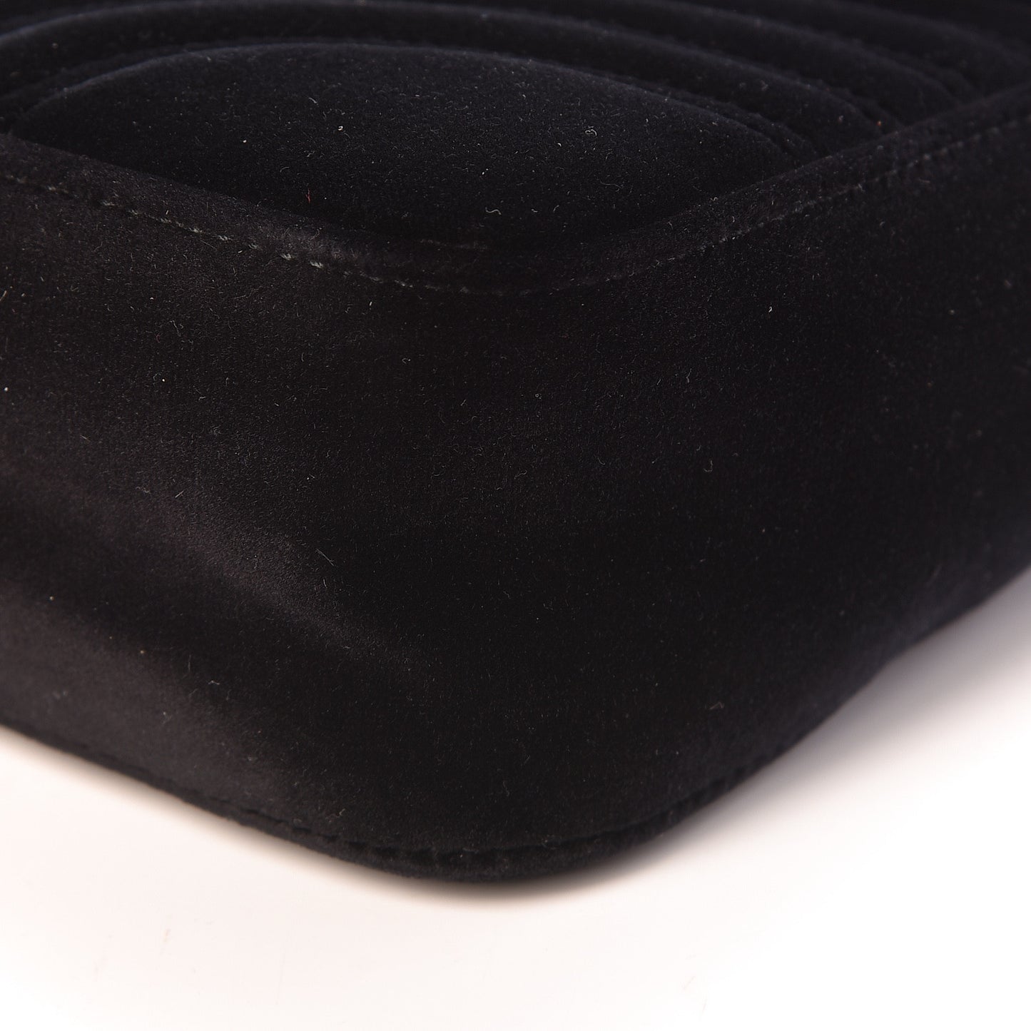 Velvet Matelasse Medium GG Marmont Shoulder Bag Black
