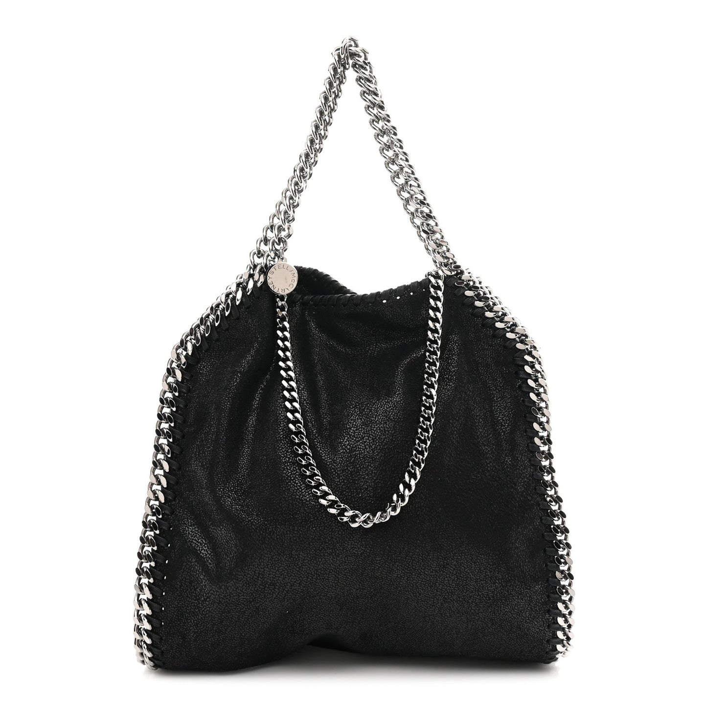 Shaggy Deer Mini Falabella Fold Over Tote Black