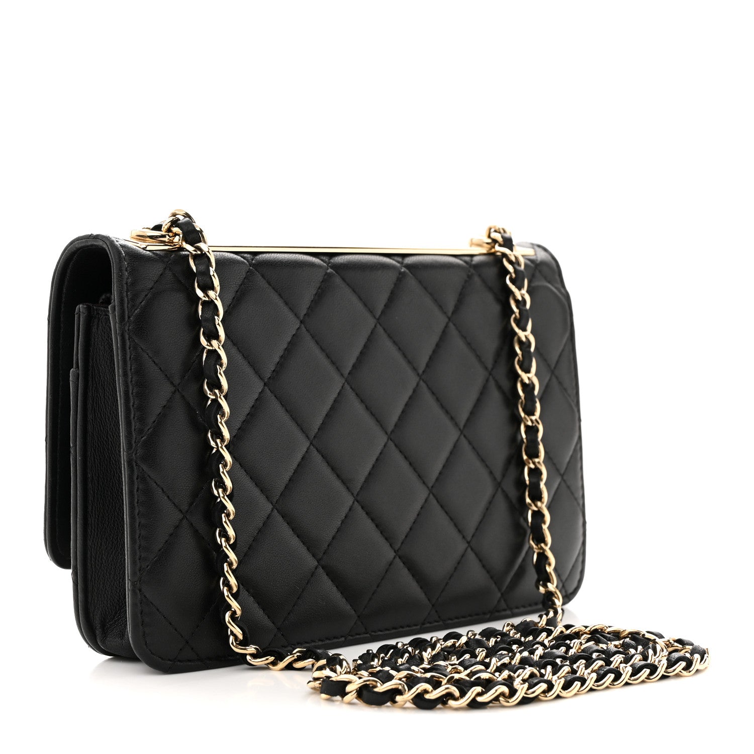 Chanel Lambskin Quilted Trendy CC Wallet On Chain WOC Black 3 of 13