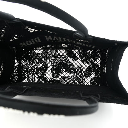 Christian Dior Embroidered 3D Macrame D-Lace Butterfly Medium Book Tote Black Multicolor 5 of 10