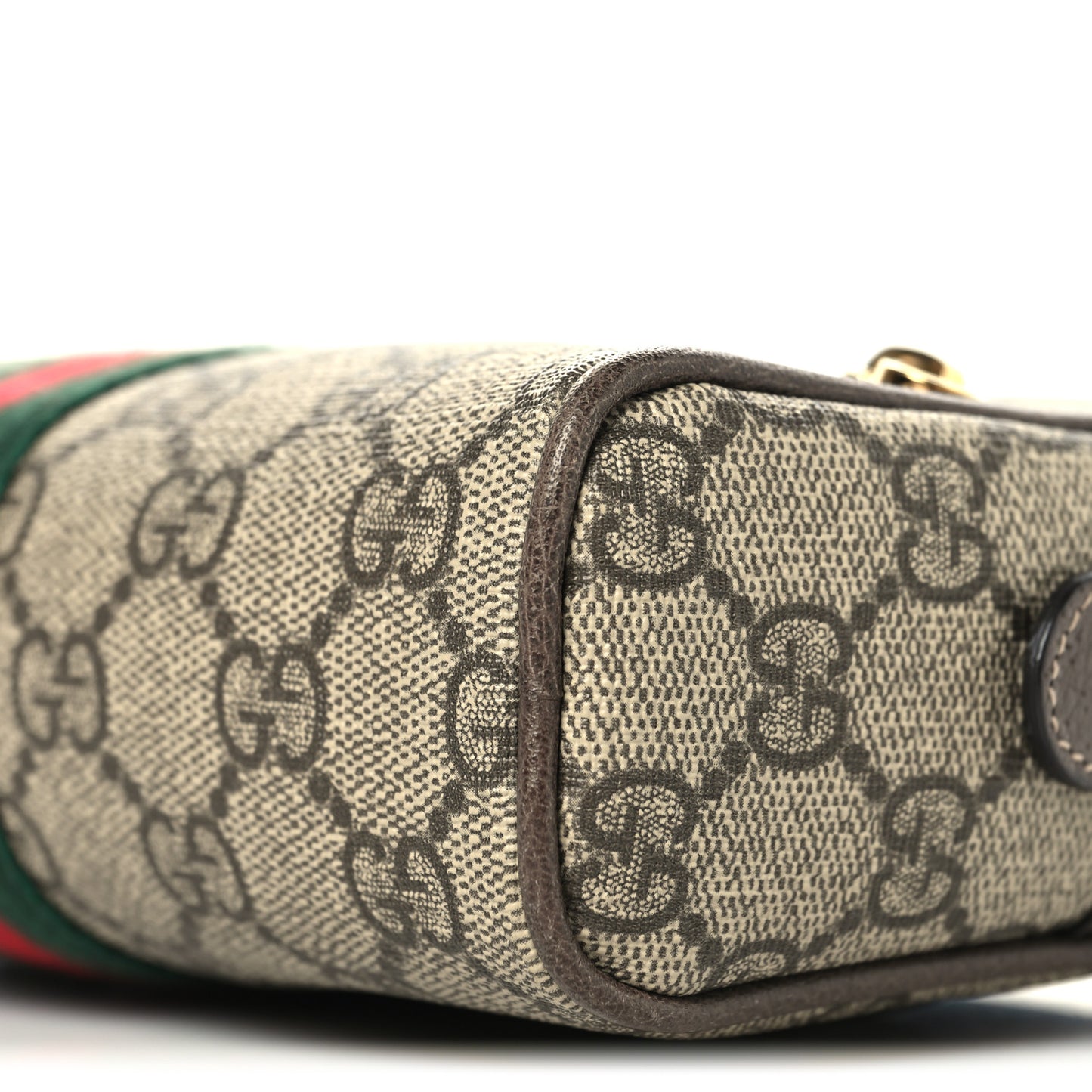 GG Supreme Monogram Web Small Ophidia Belt Bag 75 30 Dark Brown