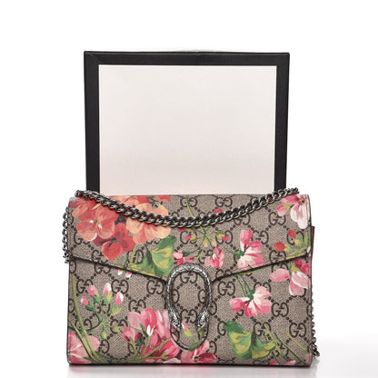 Gucci GG Supreme Monogram Blooms Mini Dionysus Chain Wallet Beige Multicolor Dry Rose 7 of 7