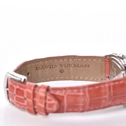 David Yurman Stainless Steel Alligator Diamond Black Mother of Pearl 25mm Thoroughbred Quartz Watch 7 of 10