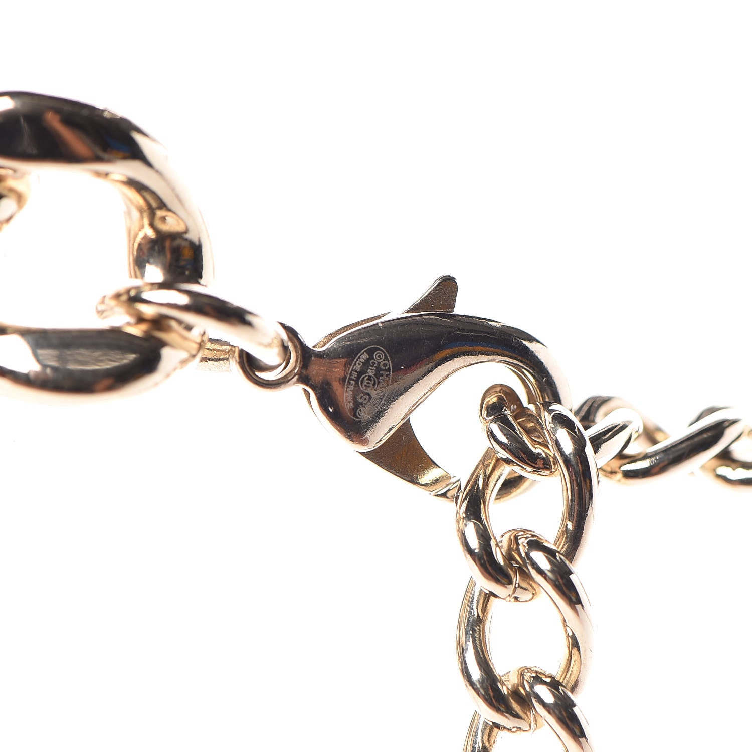 Chanel Crystal CC Chain Link Choker Necklace Gold 4 of 5