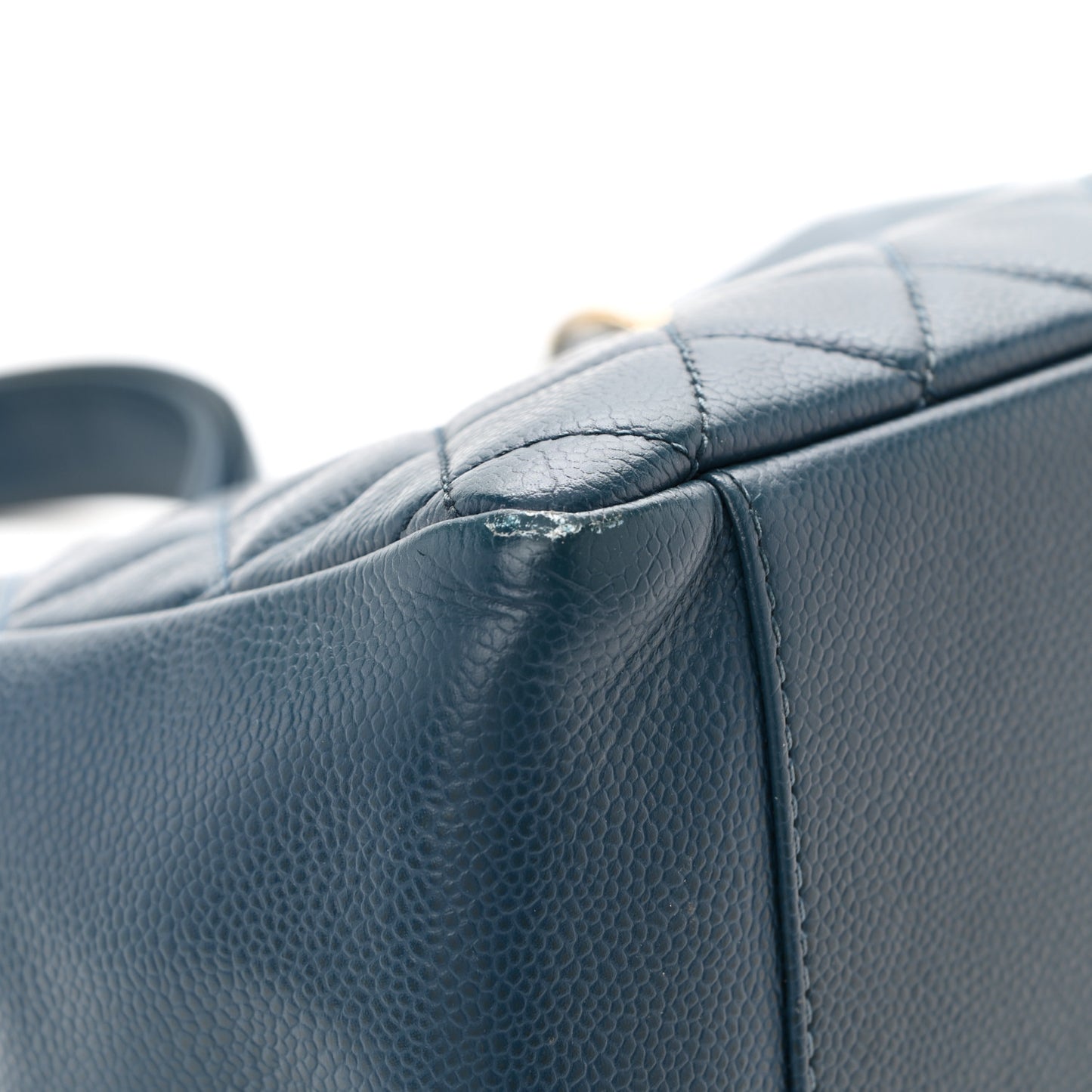 Caviar Quilted Grand Shopping Tote GST Dark Blue