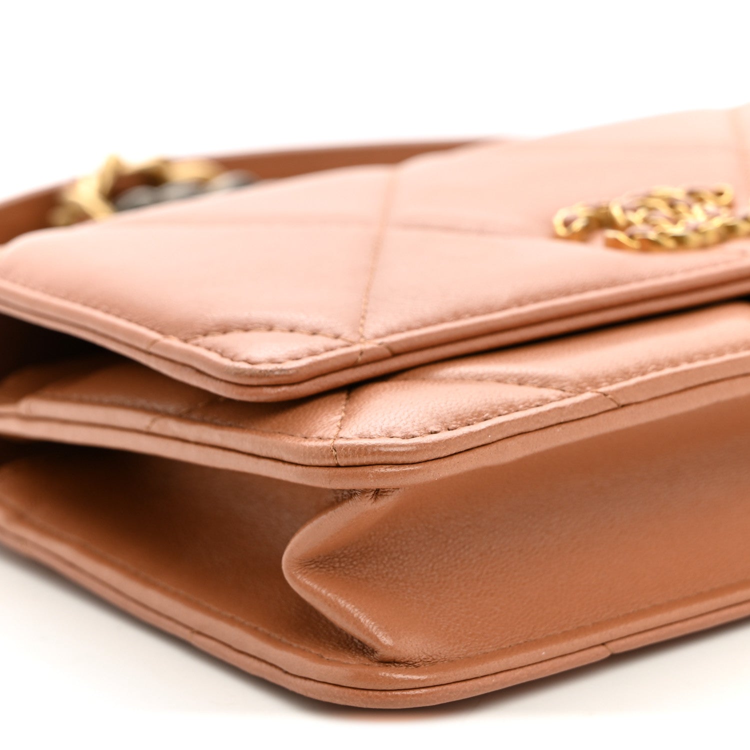 Chanel Lambskin Quilted Chanel 19 Wallet On Chain WOC Brown 10 of 12