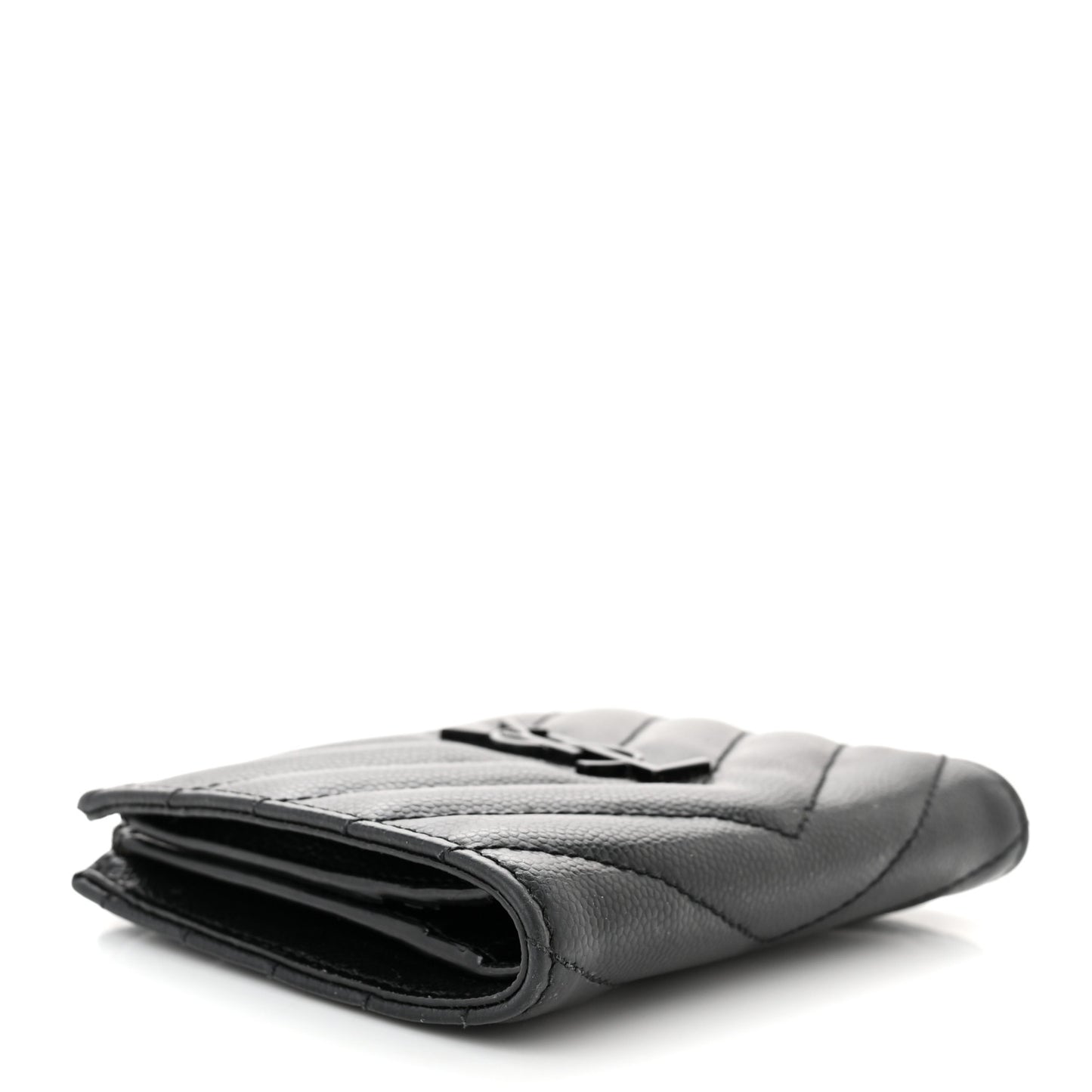 Grain De Poudre Matelasse Chevron Monogram Zipped Card Case Black