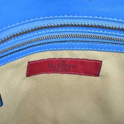 Valentino Garavani Vitello Rockstud Double Handle Tote Blue Fluo 6 of 11