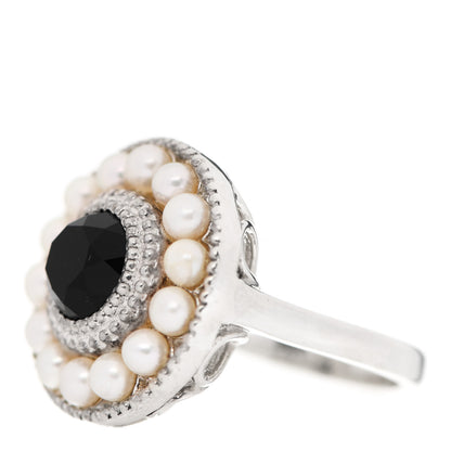 Tiffany Sterling Silver Black Onyx Freshwater Pearl Ziegfeld Ring 49 5 3 of 5