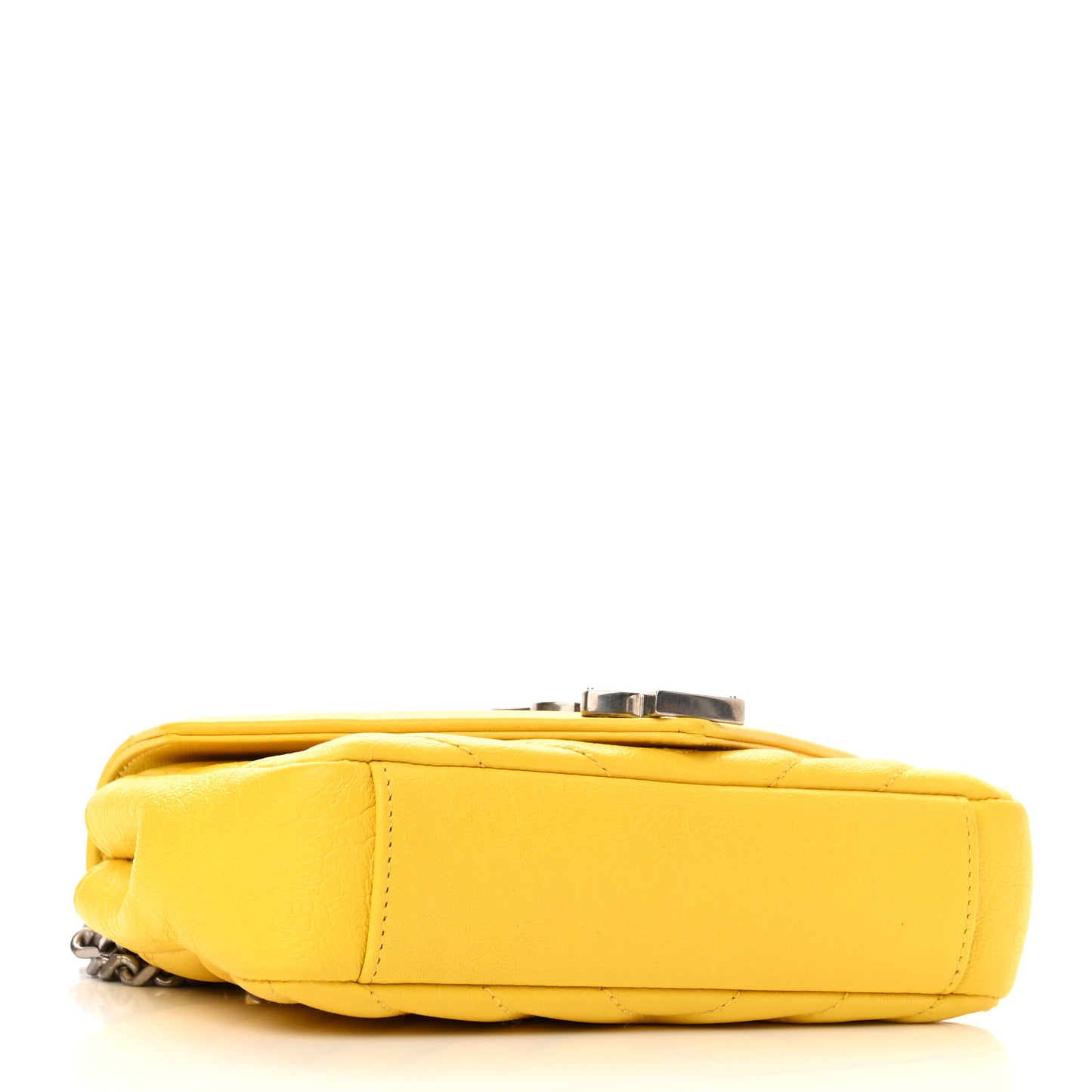 Calfskin Matelasse Chevron Monogram Classic Baby Chain Bag Jaune
