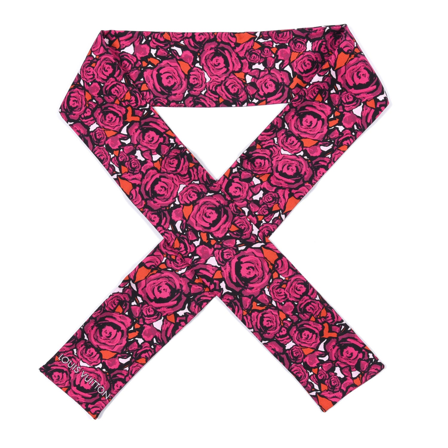 Louis Vuitton Silk Rock'n'Roses Bandeau Berry 1 of 3