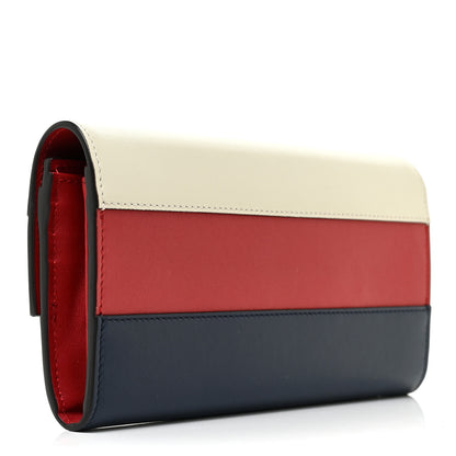 Gucci Calfskin Queen Margaret Flap Wallet Blue Agata Hibiscus Red Mystic White 3 of 12