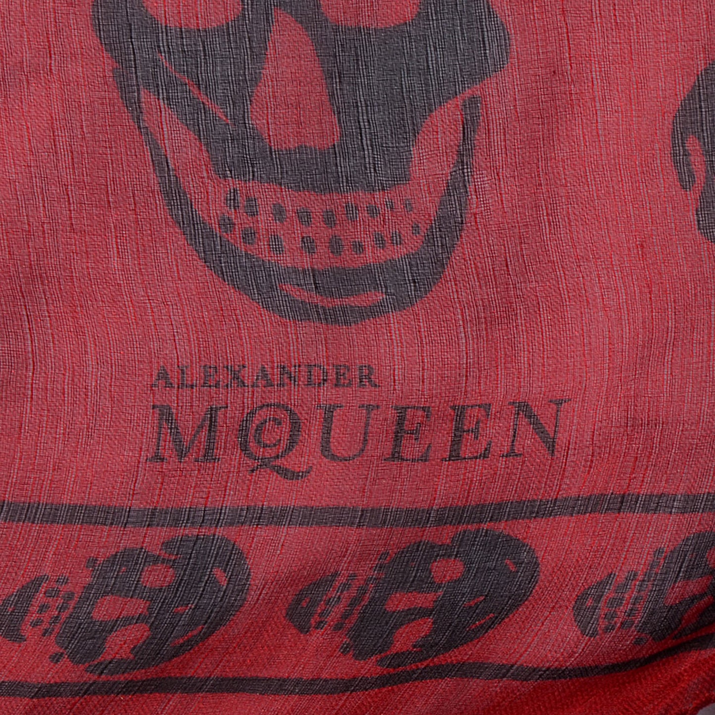 Silk Chiffon Skull Scarf Red