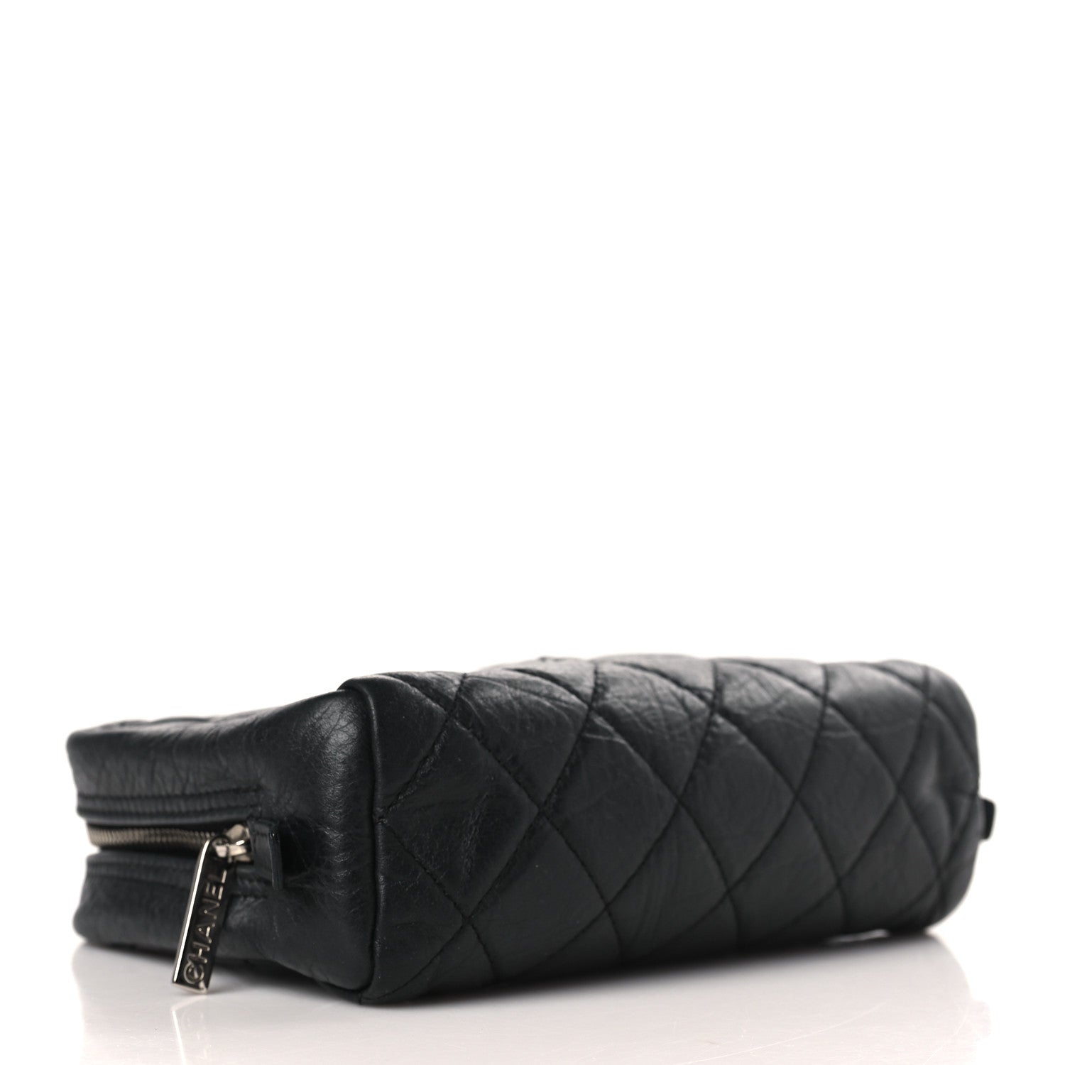 Chanel Aged Calfskin Quilted Cambon Cosmetic Case Black 4 of 9