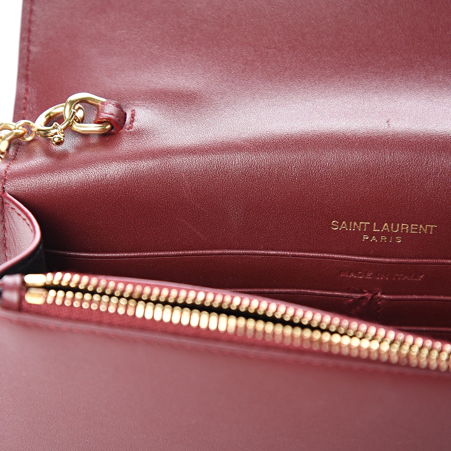 Saint Laurent Smooth Calfskin Classic Monogram Kate Tassel Chain Wallet Palissandre 6 of 12