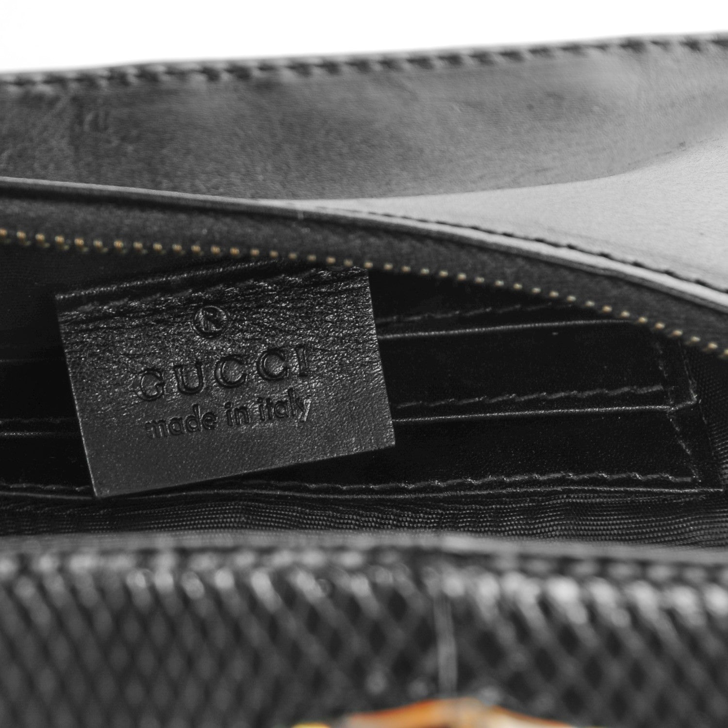 Gucci Python Bamboo Wristlet Clutch Black 7 of 8
