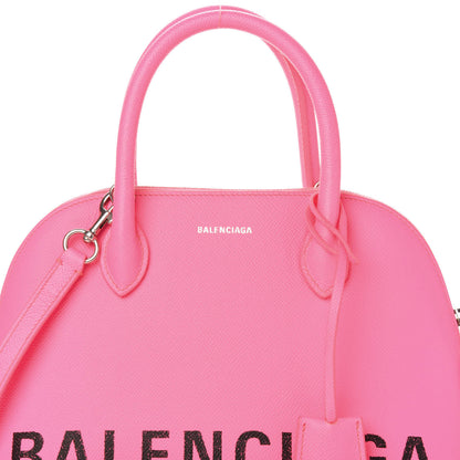 Balenciaga Signature Grained Calfskin Logo S Ville Top Handle Bag Acid Pink Black 11 of 13