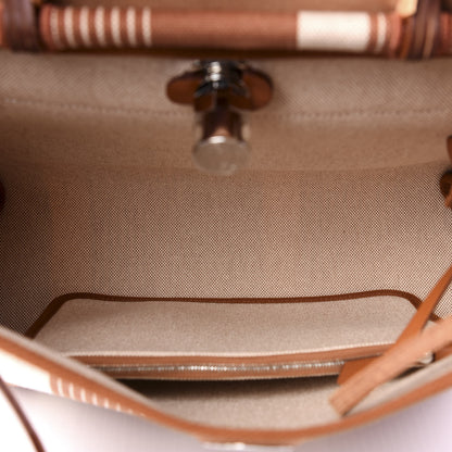 Hermes Vache Hunter Toile H Vibration Herbag Zip Retourne 31 PM Fauve Ecru Beige 4 of 7