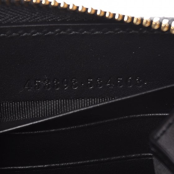 Gucci Apollo Calfskin GG Dadini Embroidered Zip Around Wallet Black 7 of 8