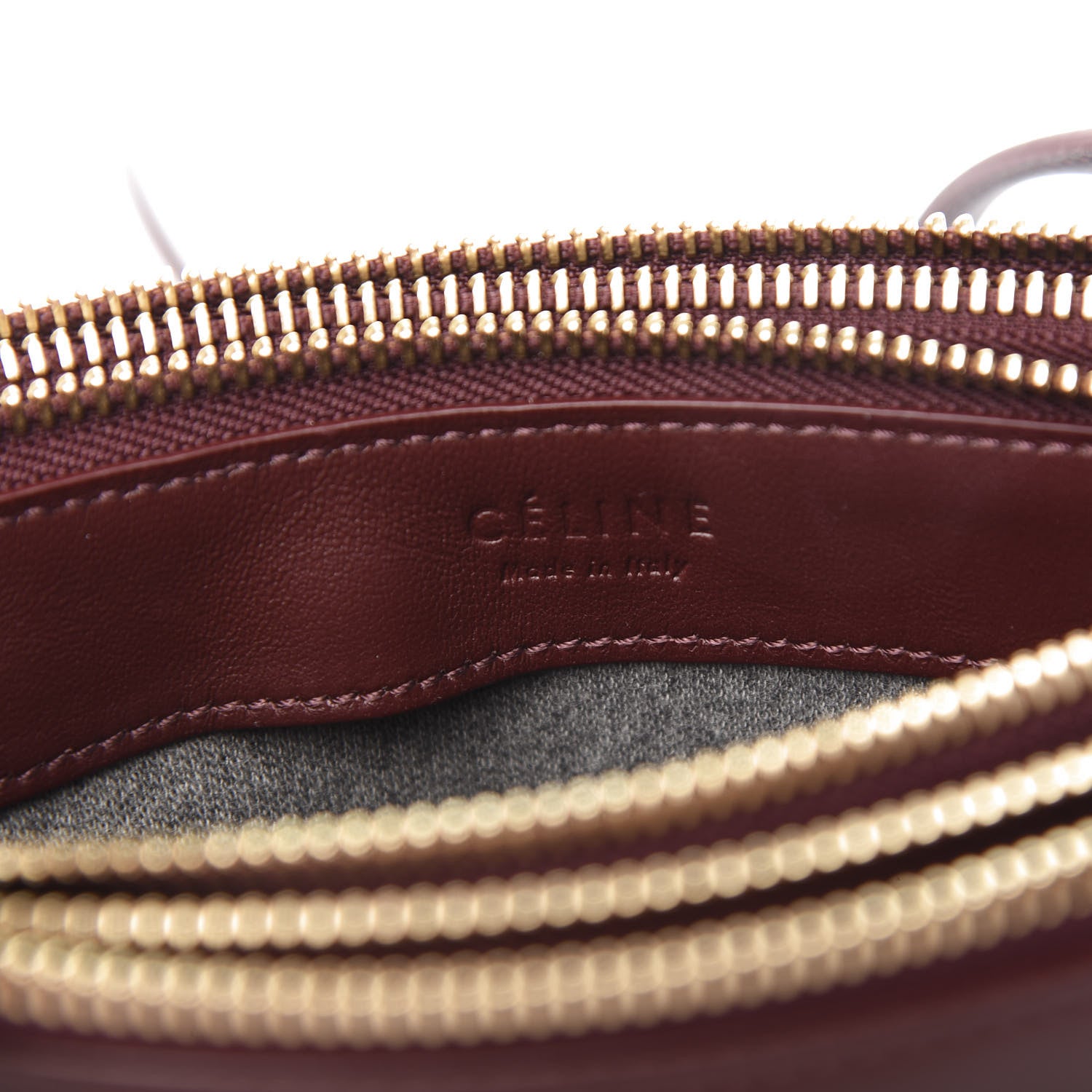 Celine Smooth Lambskin Small Trio Crossbody Bag Burgundy 6 of 9