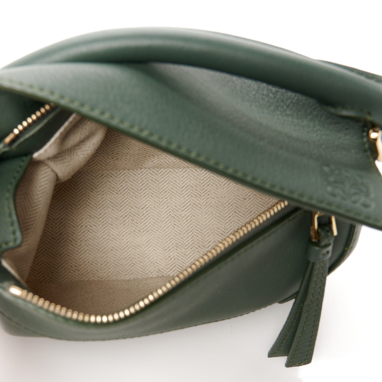 Calfskin Mini Puzzle Edge Bag Vintage Khaki