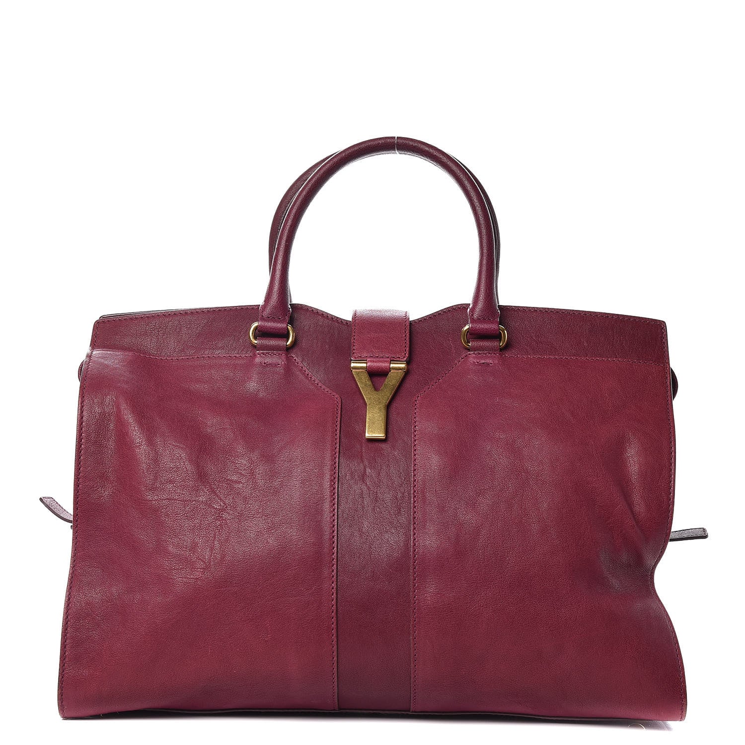 Saint Laurent Sheepskin Large Cabas ChYc Black Cherry 1 of 15