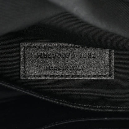 Saint Laurent Calfskin Crocodile Embossed Monogram Belt Bag Black 7 of 13