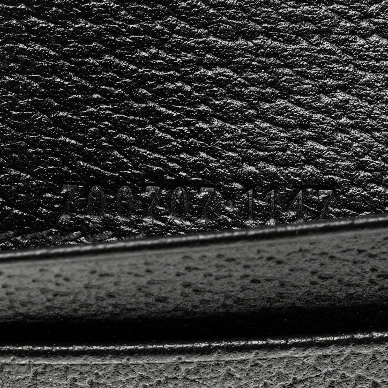 Gucci Calfskin Boar Effect Monochrome GG Marmont Card Case with Removable Strap Black 6 of 8