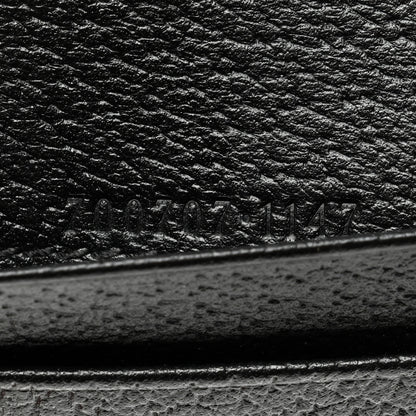 Gucci Calfskin Boar Effect Monochrome GG Marmont Card Case with Removable Strap Black 6 of 8