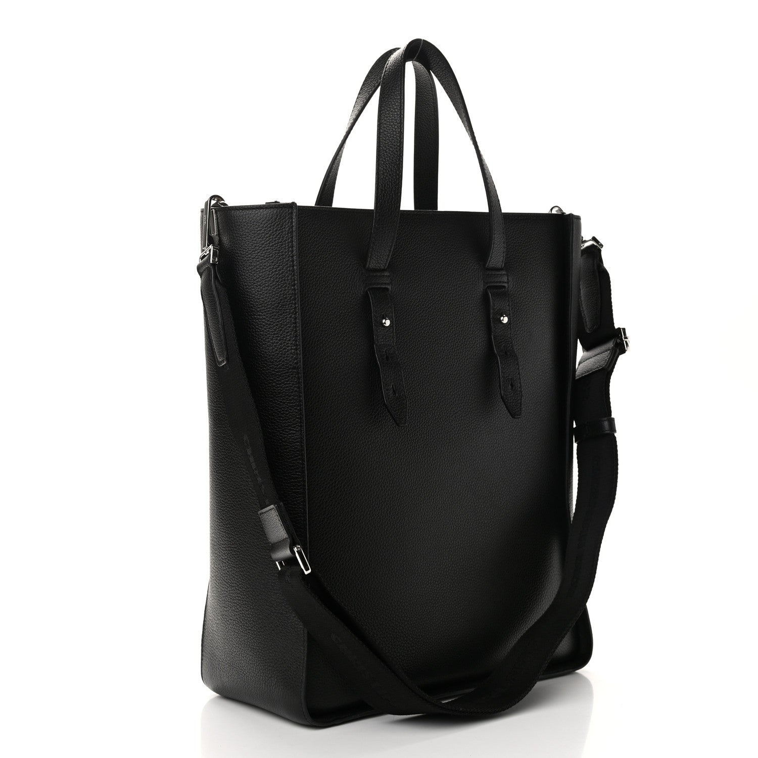 Christian Dior Grained Calfskin Saddle Tote Black 2 of 13