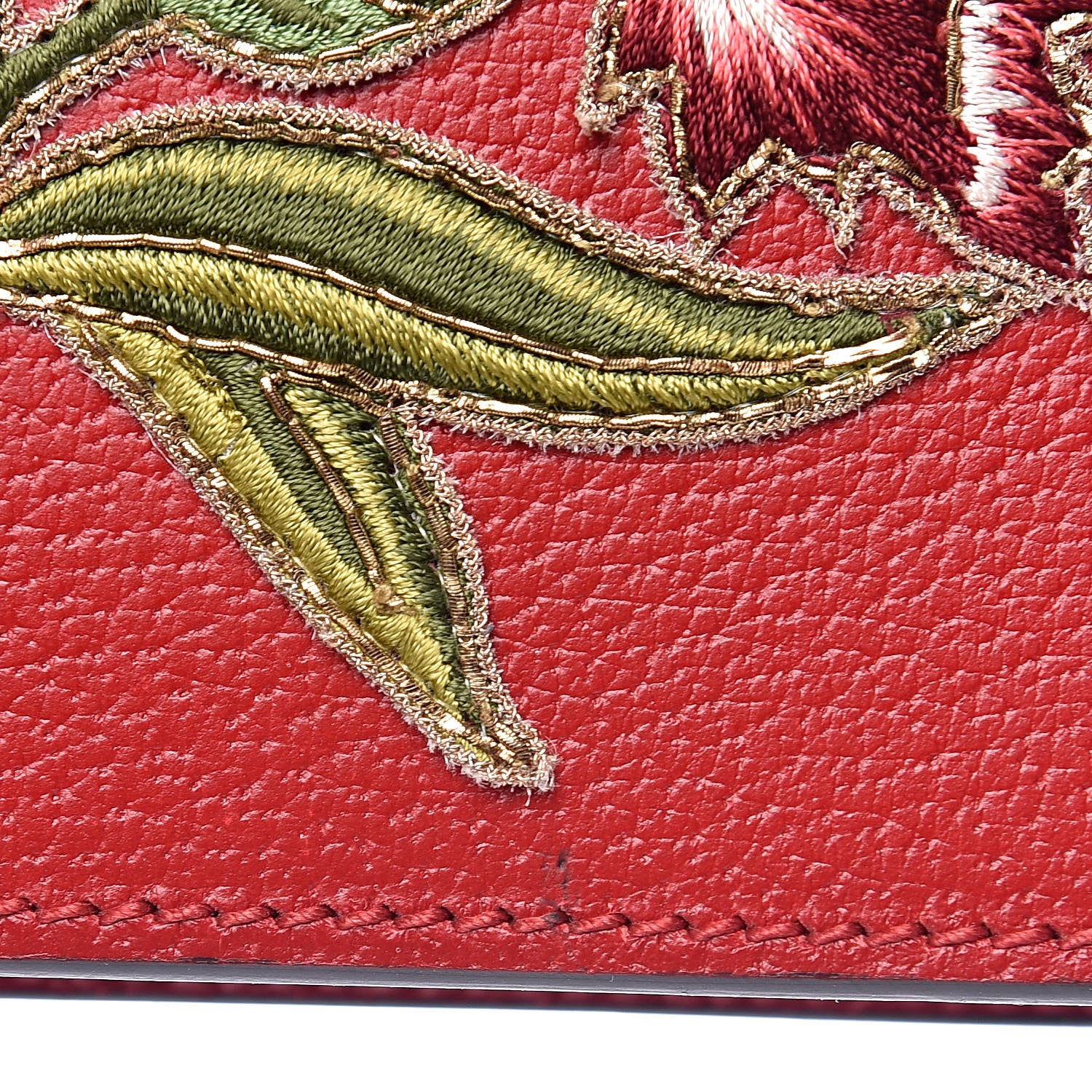 Gucci Calfskin Web Floral Embroidered Small Dionysus Shoulder Bag Hibiscus Red 8 of 12