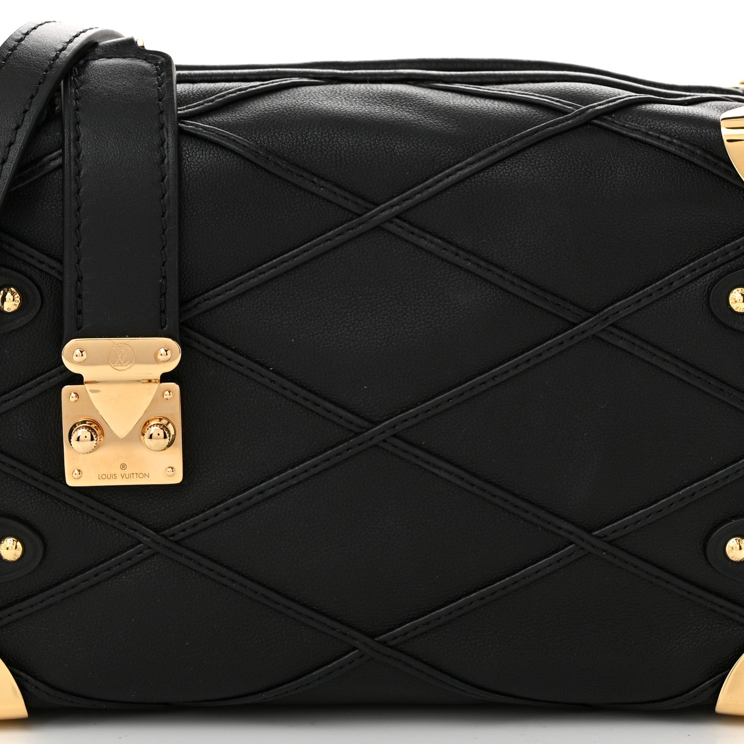 Louis Vuitton Lambskin Malletage Side Trunk PM Black 7 of 9