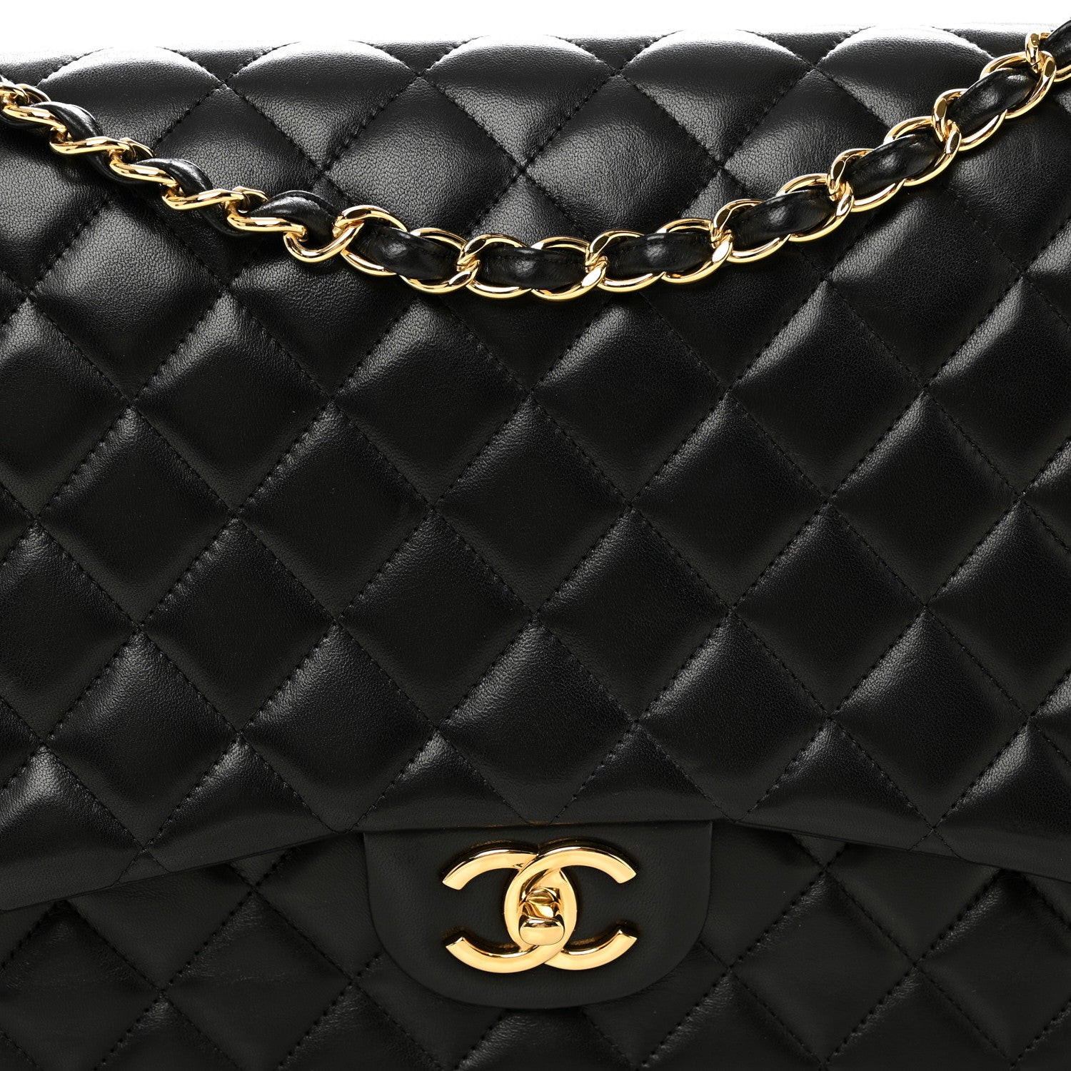 Chanel Lambskin Quilted Maxi Double Flap Black 8 of 10