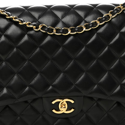 Chanel Lambskin Quilted Maxi Double Flap Black 8 of 10